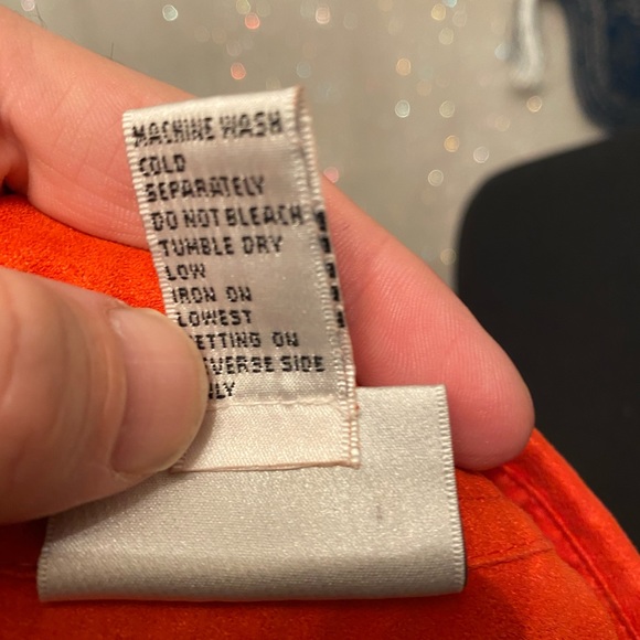 Large Vintage Orange Faux Leather Button Down - Picture 6 of 6